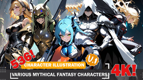 536 Various Mythical Fantasy Characters Diverse Outfit Character Design Reference Art V1 4K