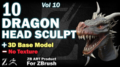 10 ZB ART Dragon Head Sculpt (3D Base Model) - Vol 10