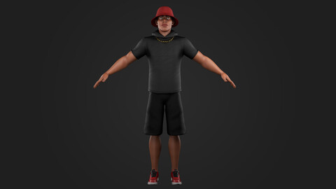 Stylized Male Character - Casual Urban Outfit - Game Ready 3D Model