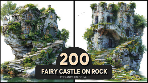 Fairy Castle on Rock 4K Reference/Concept Images