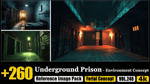 260 Underground Prison - Environment Concept Reference Image Pack v.246 |4K|