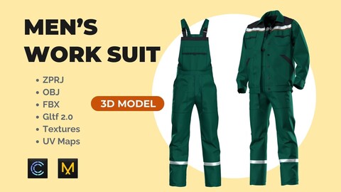 Worker Suit - Jacket and Overalls - Uniform 3D model