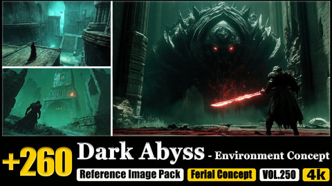 260 Dark Abyss - Environment Concept Reference Image Pack v.250 |4K|