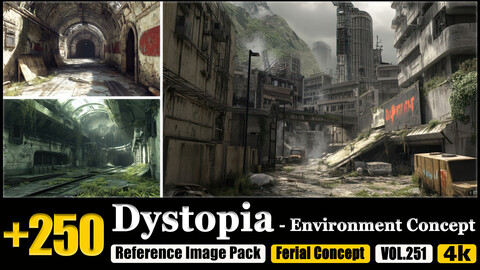 250 Dystopia - Environment Concept Reference Image Pack v.251 |4K|