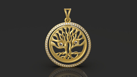 Diamond Tree Pendant - 0072