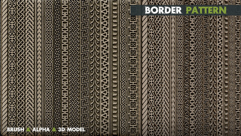 100 Border Pattern-Brushes