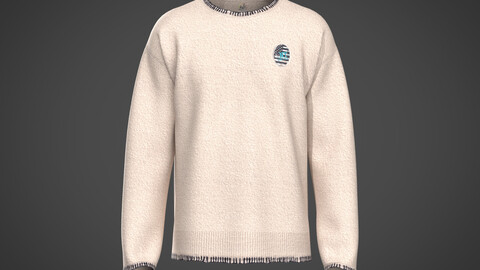 Mens sweater with patch on chest