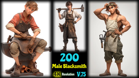 200 Male Blacksmith - 4K Resolution - V.75