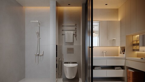 Modern toilets, washbasins, vanities