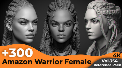 +300 Amazon Warrior Female Head Sculpt Reference Images(4k)