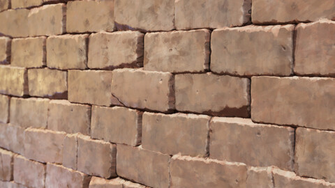 Stylized Concrete Brick Wall Material - Substance Designer