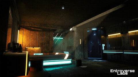 Cyberpunk Bathroom Interior Environment