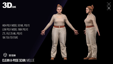 Clean A Pose 3D Scan | Mollie Clothed