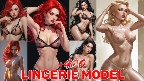 400 Women Wearing Lingerie illustration | Reference Images 4K