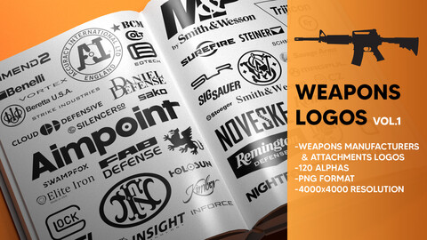 120 Weapons Manufacturers & Attachments Logos Vol.1