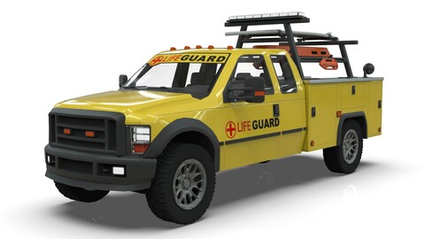 Lowpoly Lifeguard Truck  3D model