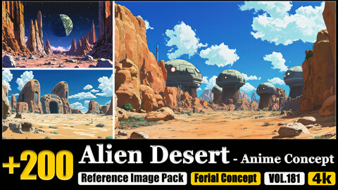 200 Alien Desert - Anime Concept Reference Image Pack v.181 |4K|