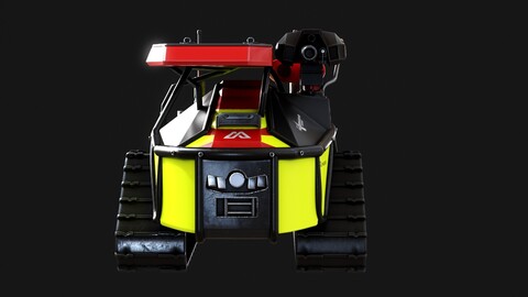 Magirus Wolf R1 Firefighting Fire Robot vehicle Low-poly 3D model