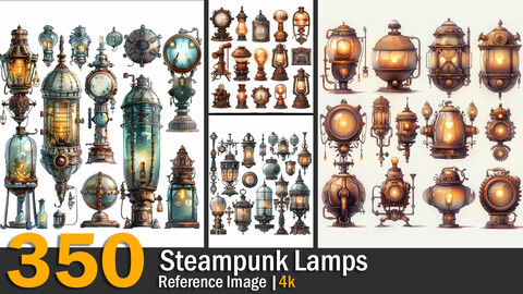 Steampunk Lamps | Reference Images | 4K