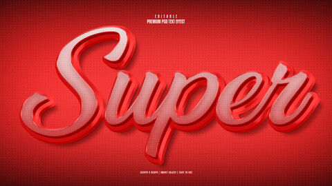 Super PSD fully editable text effect. Layer style PSD mockup template