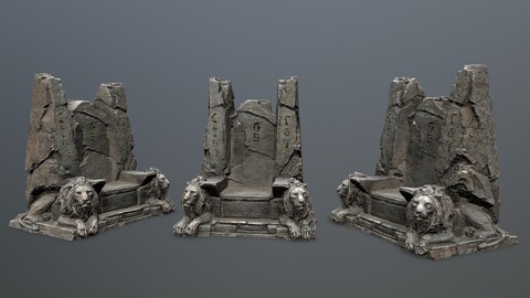 Lion Stone Throne