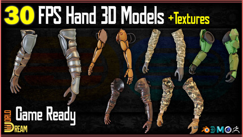 30 FPS Hand (First-Person Shooter Hand / Medieval / Modern / Sci-Fi) 3D Models