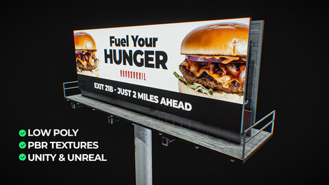 Billboard Fast Food 3D Model