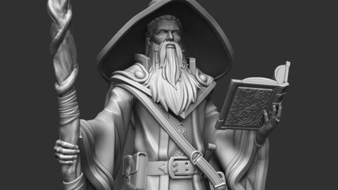 Wizzard - DND Miniature - Pre-Supported 3D print model