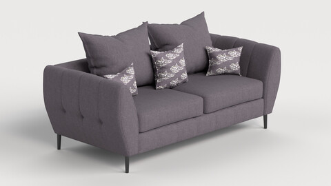 Sofa 4 Multicolor Two-Seater Sofa with 5 pillows