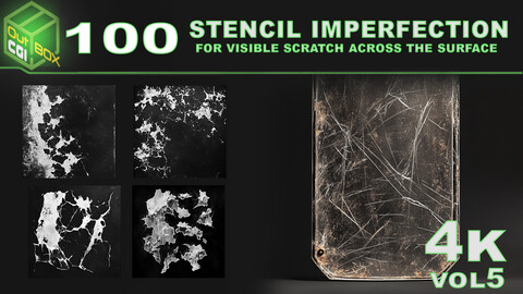 100 Stencil Imperfection Pack – High-Resolution 4K Grunge & Surface Details Vol5