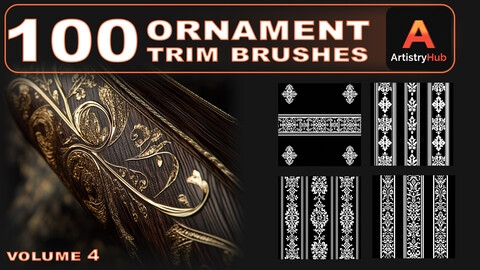 100 Royal Ornament Brushes – High-Quality Decorative Borders VOL4