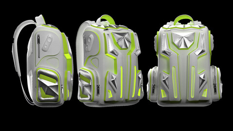 Futuristic backpack 3d model fashion clothing project 3D model