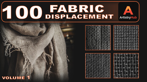 100 Fabric Displacement Maps 4k Vol1