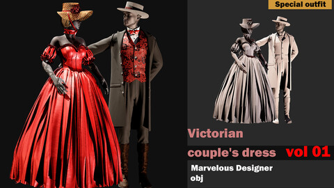 Victorian outfit- Marvelous designer +obj-VOL 01