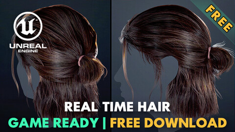 Free Real Time Hair Asset | Unreal Engine | Game-Ready (Ellie Hair)