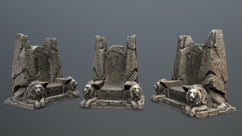 Lion Stone Throne 1