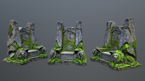 Lion Stone Throne 3