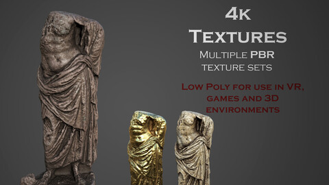 Statue of Female 3 Low-poly 3D model