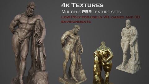 Statue of Hercules Low-poly 3D model