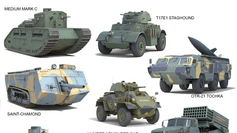 10 Military Vehicles Collection V14