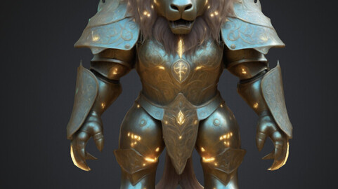 3D Mystical Humanoid Lion