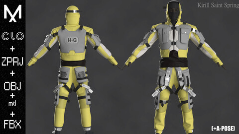 New Outfit Male Marvelous designer/Clo3d OBJ mtl FBX ZPRJ + A-POSE