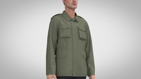 Military Jacket, Clo, Marvelous Designer +obj, fbx