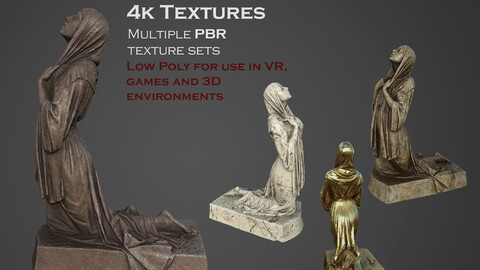 The Annunciation statue Low-poly 3D model