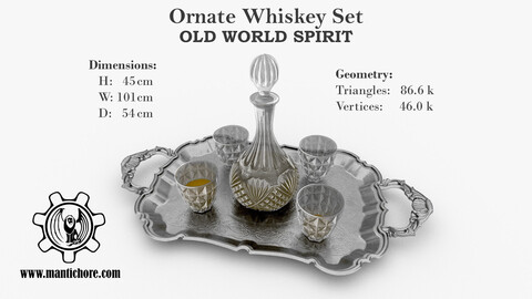 Ornate Whiskey Set "OLD WORLD SPIRIT"