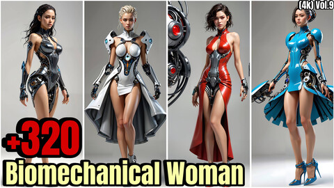 +320 Biomechanical Woman Character Concept(4k)