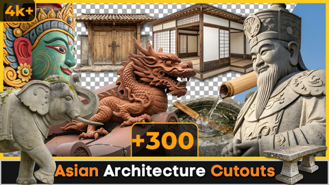 300+ Asian Architecture Cutouts PNG Pack - Essential Resources for Artists