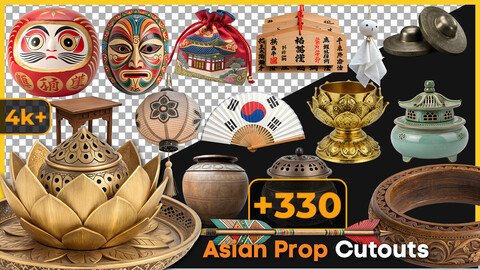 300+ Asian Props & Interior PNG Details Cutouts - Assets for Immersive Scenes