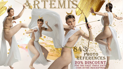 Artemis. Poses for sketching 843 photo references 20% discount