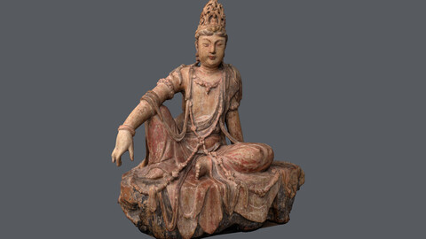 Chinese sculpture, Water Moon Guanyin statue + Buddha statue